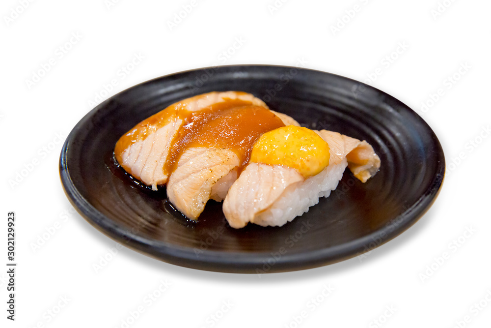 Salmon Nigiri sushi, focus selective
