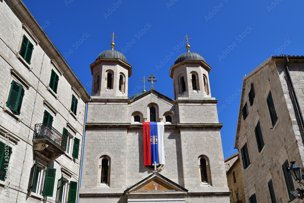 St. Nicholas Cathedral in Old Town in Kotor, Montenegro