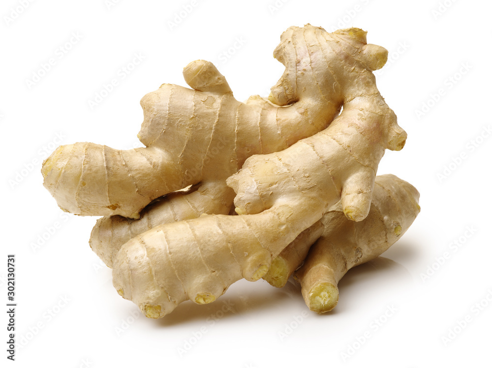 fresh ginger on white background fresh ginger on white background