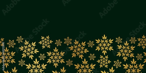 Cannabis leaf border seamless vector pattern background