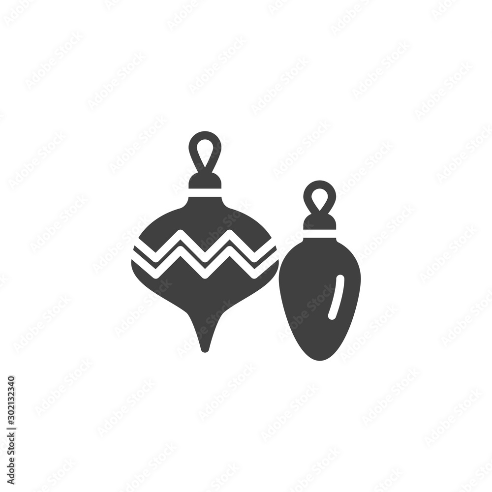 Fototapeta premium Christmas bauble vector icon. filled flat sign for mobile concept and web design. New year tree bauble glyph icon. Symbol, logo illustration. Vector graphics