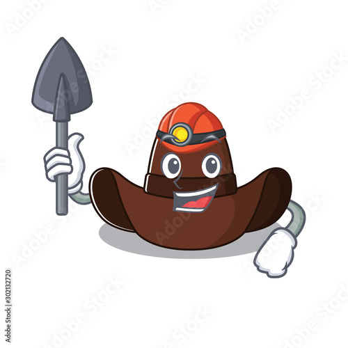 Mascot illustration the featuring cowboy hat miner