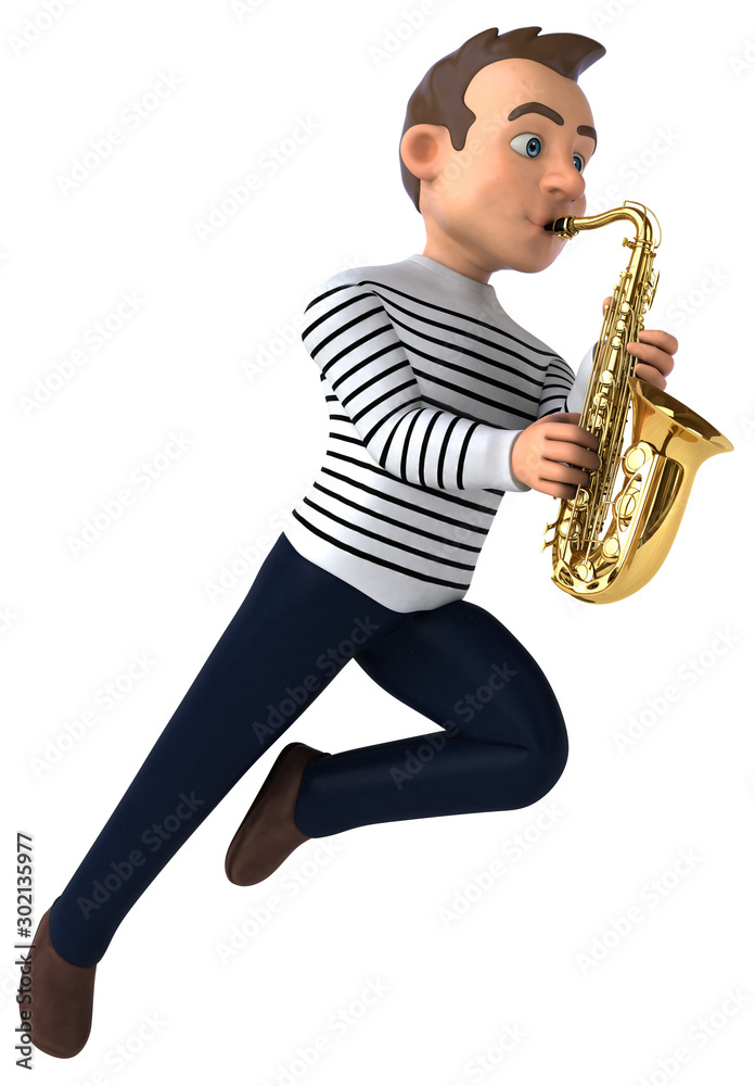 Naklejka premium Fun 3D cartoon casual character
