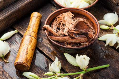 Yucca flowers in medicine. photo