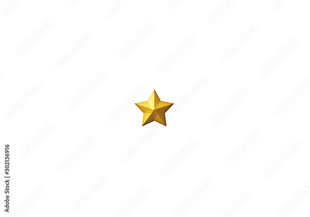 Three-dimensional star mark used for evaluation or rank or grade. 評価、グレード、ランクなどに使用する星マーク Three-dimensional star mark used for evaluation or rank or grade. 評価、グレード、ランクなどに使用する星マーク