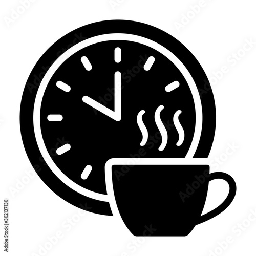 Coffee break time off flat vector icon for apps and websites