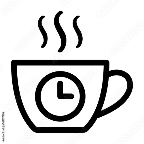 Coffee break from work line art vector icon for apps and websites photo
