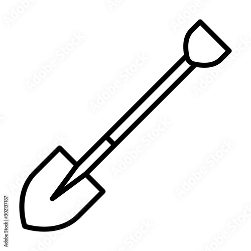 Shovel for digging and construction line art vector icon for apps and websites