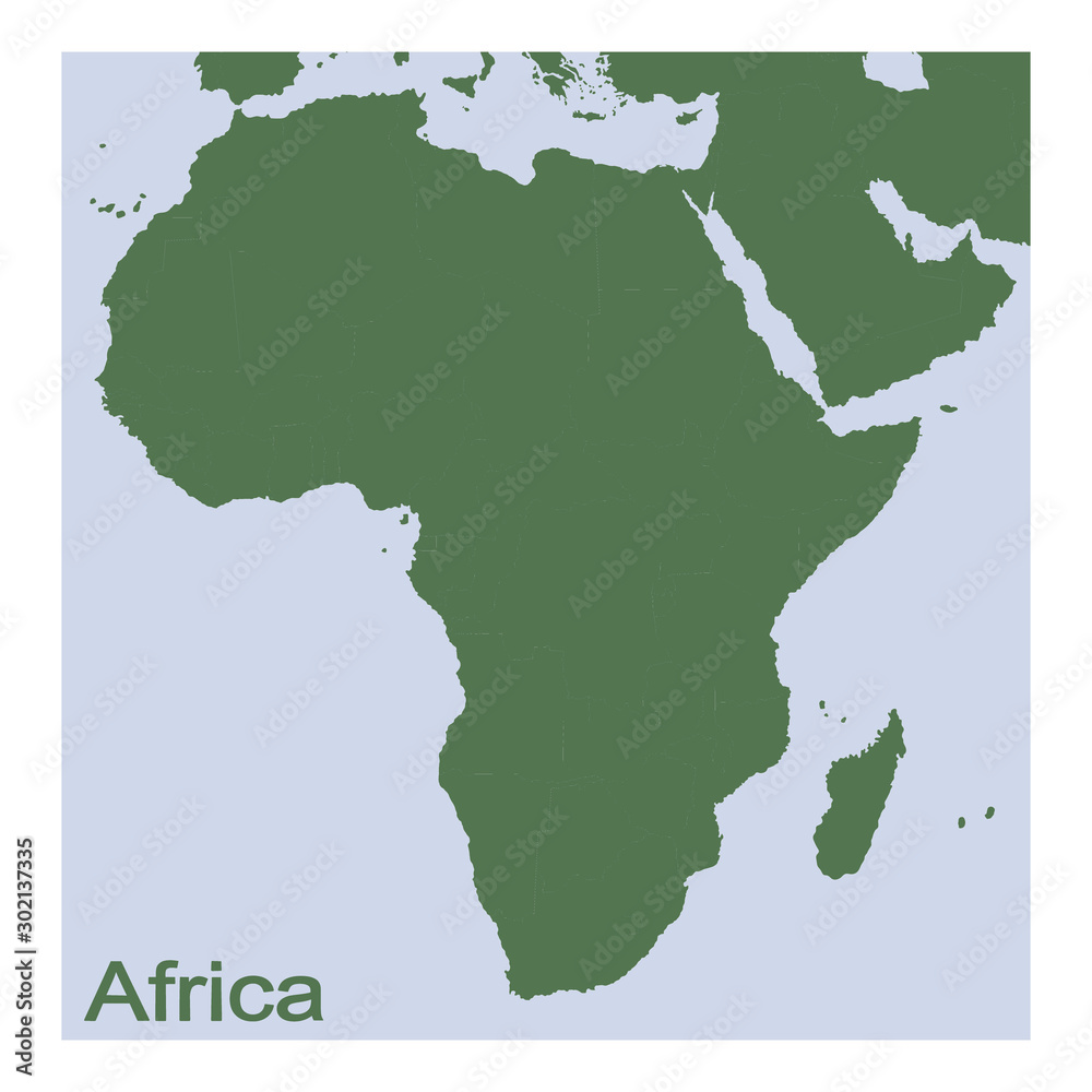 Fototapeta premium vector illustration with Political Map of Africa