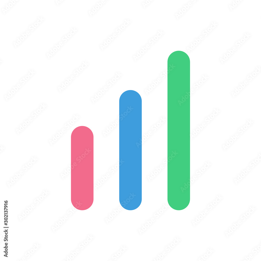 Signal bar icon, modern flat design color sign vector Signal bar icon, modern flat design color sign vector