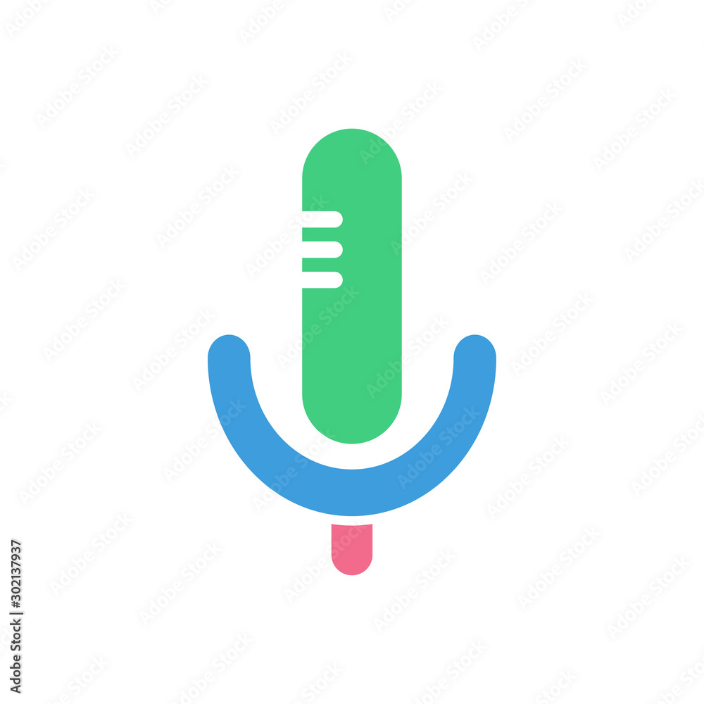 Speaker mic icon, modern flat design color sign vector Speaker mic icon, modern flat design color sign vector