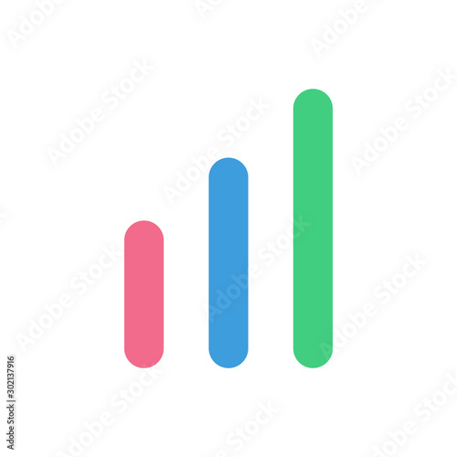 Signal bar icon, modern flat design color sign vector