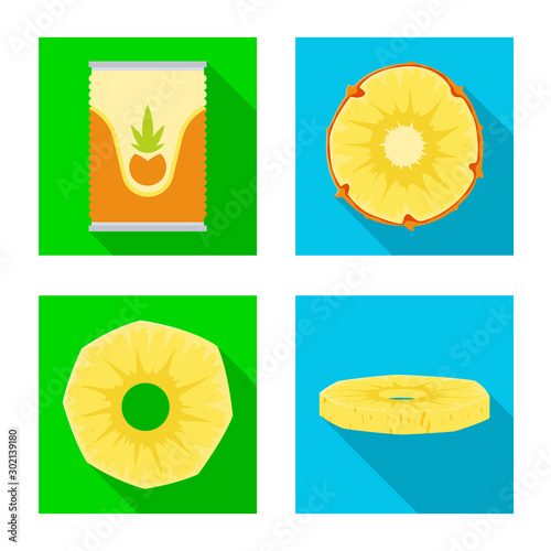 Vector illustration of nutrition and dietary icon. Set of nutrition and refreshment vector icon for stock.