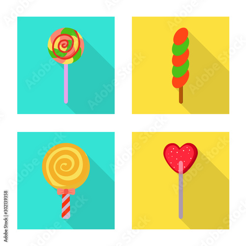 Vector design of xmas and confectionery symbol. Collection of xmas and dessert stock vector illustration.