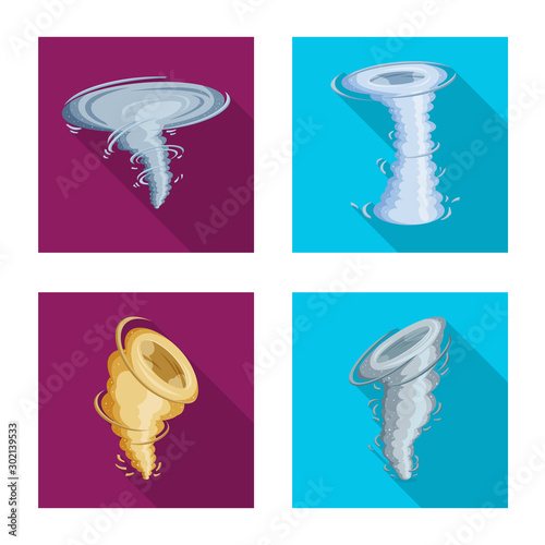 Isolated object of cyclone and weather logo. Set of cyclone and catastrophe stock vector illustration.
