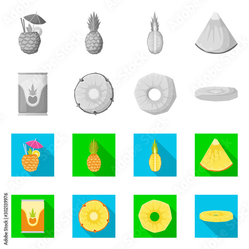 Vector illustration of nutrition and dietary icon. Set of nutrition and refreshment vector icon for stock.