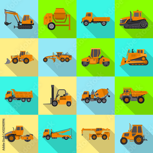 Isolated object of build and construction symbol. Set of build and machinery stock vector illustration.