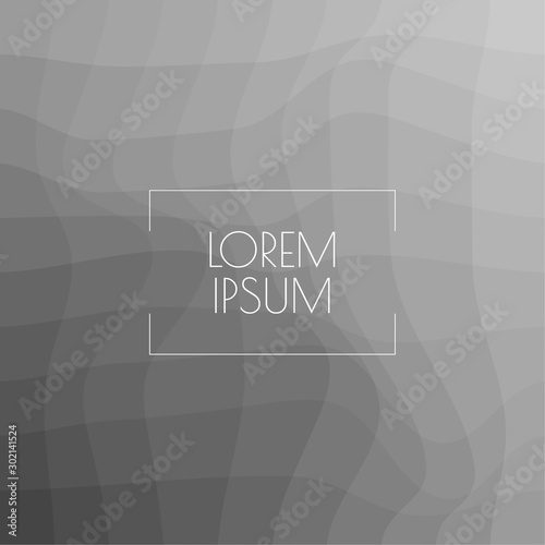Billowy background black and white. Grey backdrop with distortion dynamic square. Vector texture with deformed surface. Monochrome gloomy pattern.