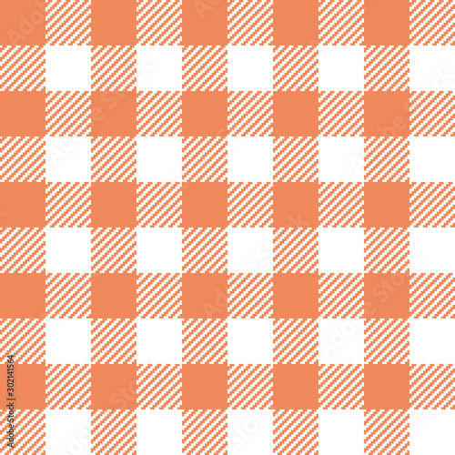 Orange Gingham seamless pattern.