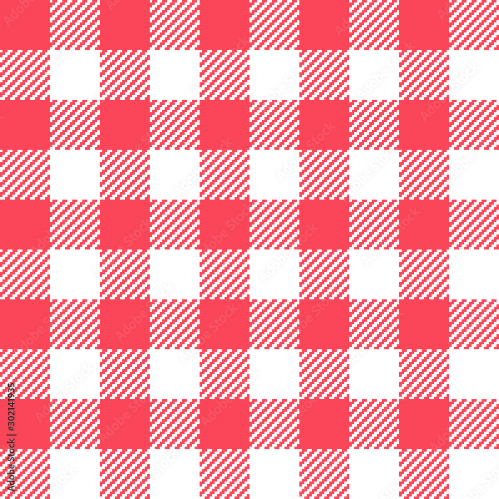 Red Gingham seamless pattern.