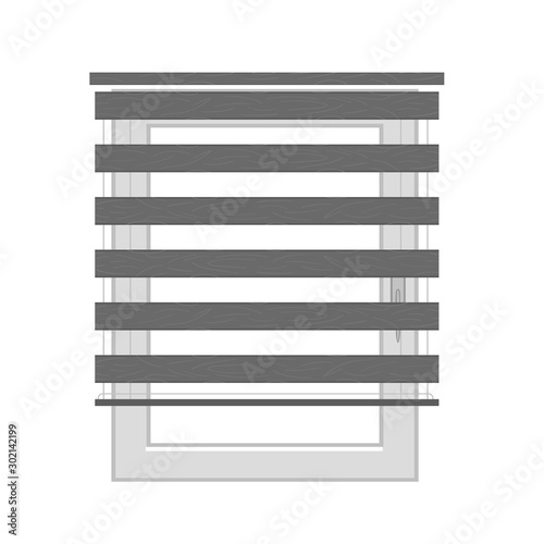 Vector illustration of jalousie and roll logo. Graphic of jalousie and wooden vector icon for stock.