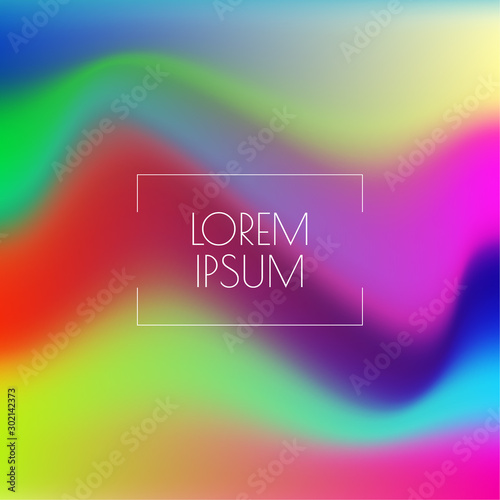 Trendy fluid gradient background. Colorful abstract liquid backdrop. Vector illustration with multicolored distorted wave.