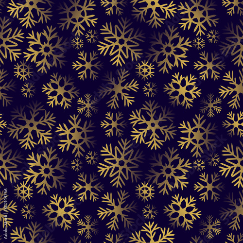 Golden ornate gradient snow...