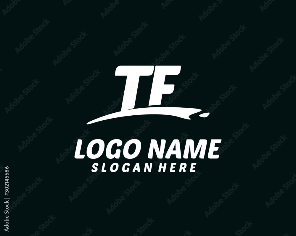 TF Initial with splash logo vector TF Initial with splash logo vector