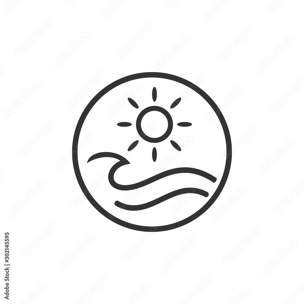 water wave logo template, line design concept illustration water wave logo template, line design concept illustration