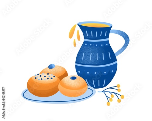 Sufganiyah vector illustration