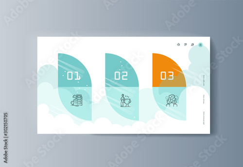Business presentation brochure advertising the delivery of goods quickly and efficiently