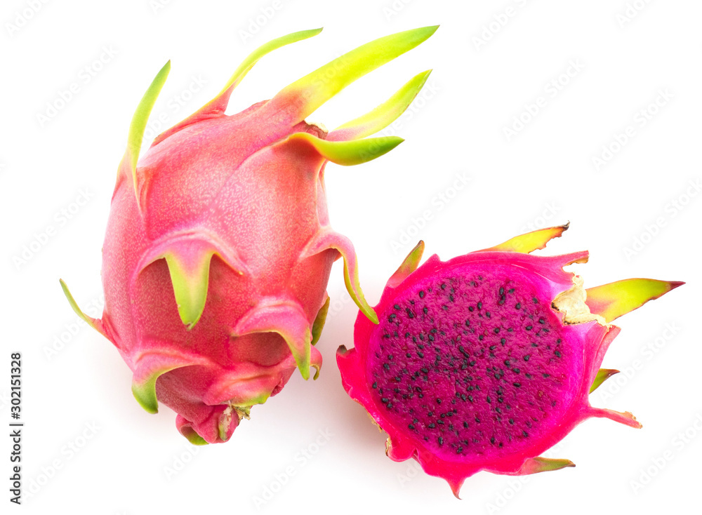 Purple dragon fruit on white background Purple dragon fruit on white background