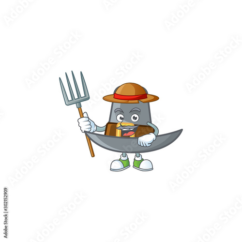 Design pilgrim hat with character farmer mascot
