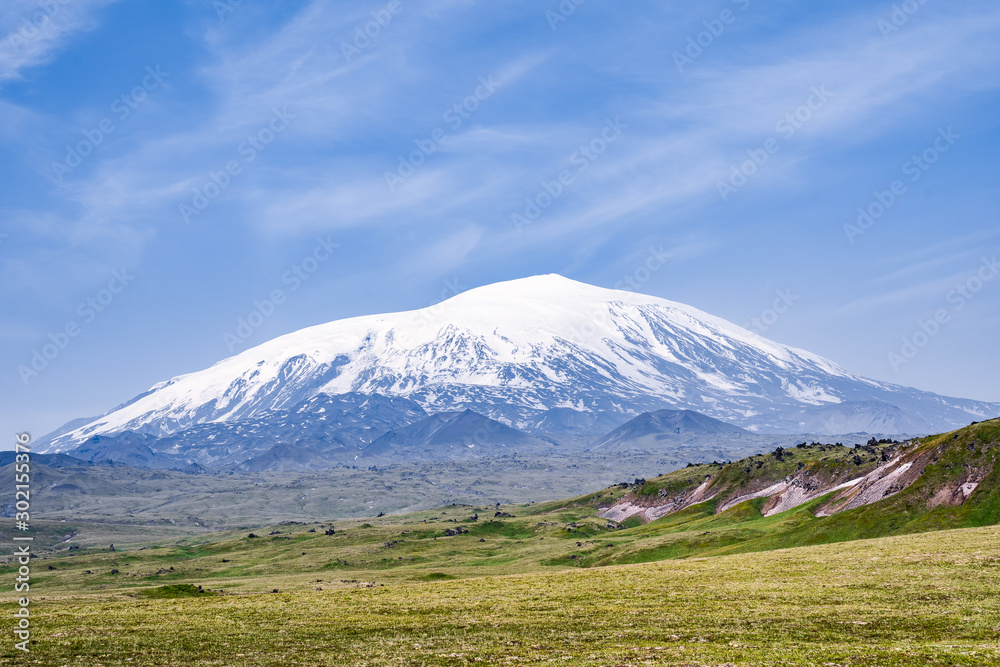Ushkovsky Volcano - an impressive volcano in Kamchatka, Russia Ushkovsky Volcano - an impressive volcano in Kamchatka, Russia