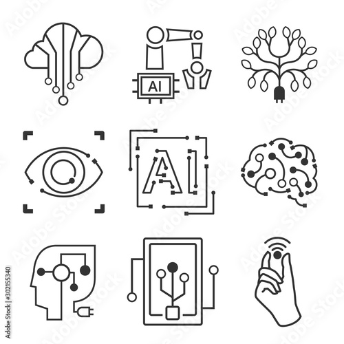 Artificial intelligence icons