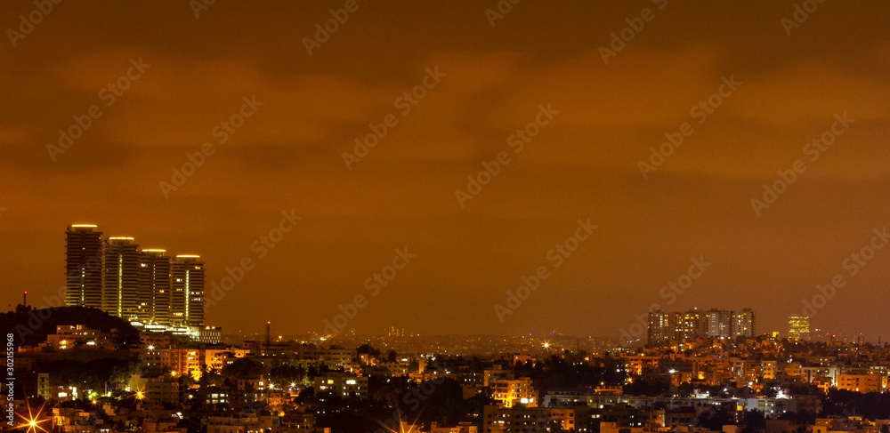 Fototapeta premium Apartment set against Orange Sunset Sky