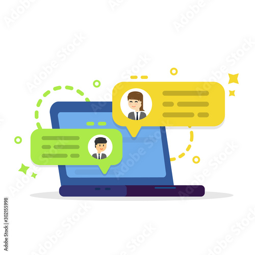 Business conference call. Online meeting or discussion using web