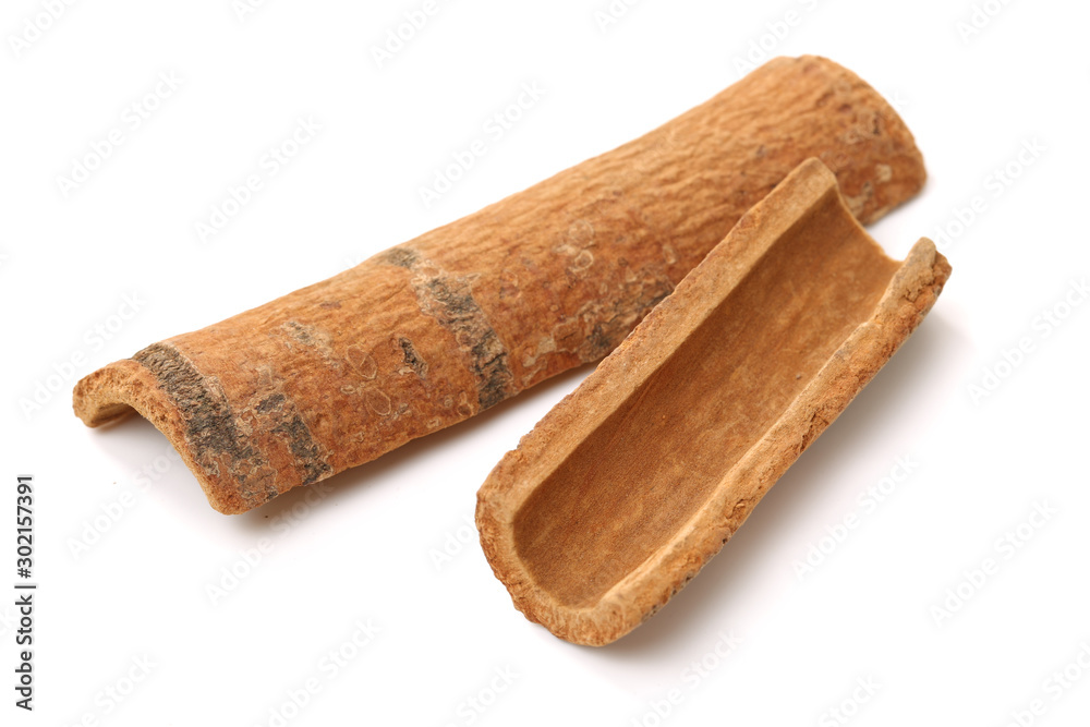 Cinnamon on a white background Cinnamon on a white background