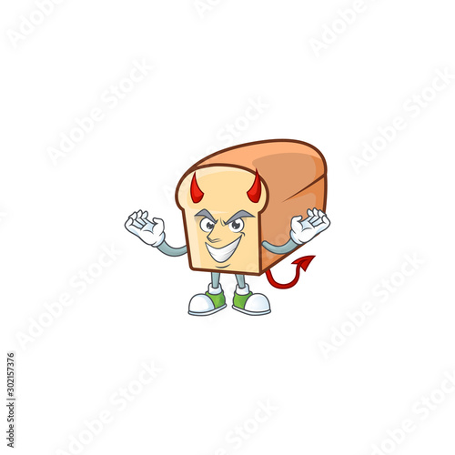 Cartoon of white bread in character devil.
