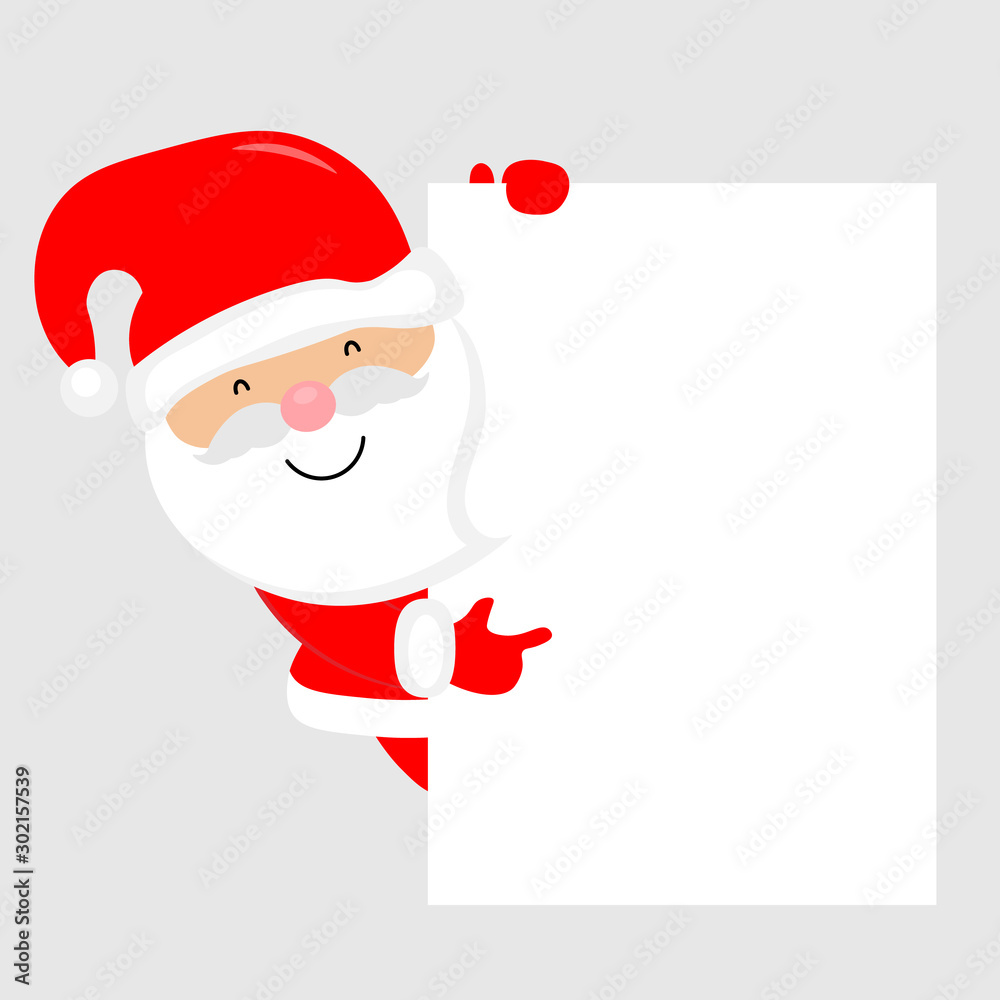 Happy Santa Claus with blank frame Happy Santa Claus with blank frame