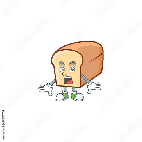 Cartoon of white bread in character surprised.