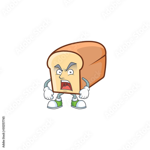 Cartoon of white bread in character angry.