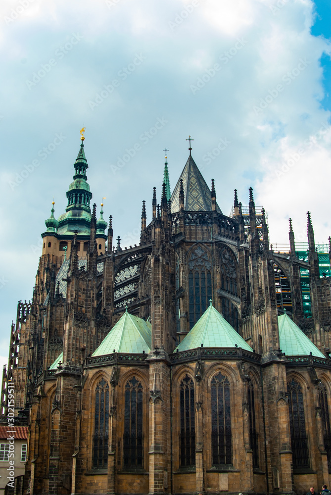 Fototapeta premium Saint Vitus Cathedral facade, Prague Czech