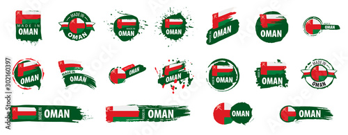 Oman flag, vector illustration on a white background