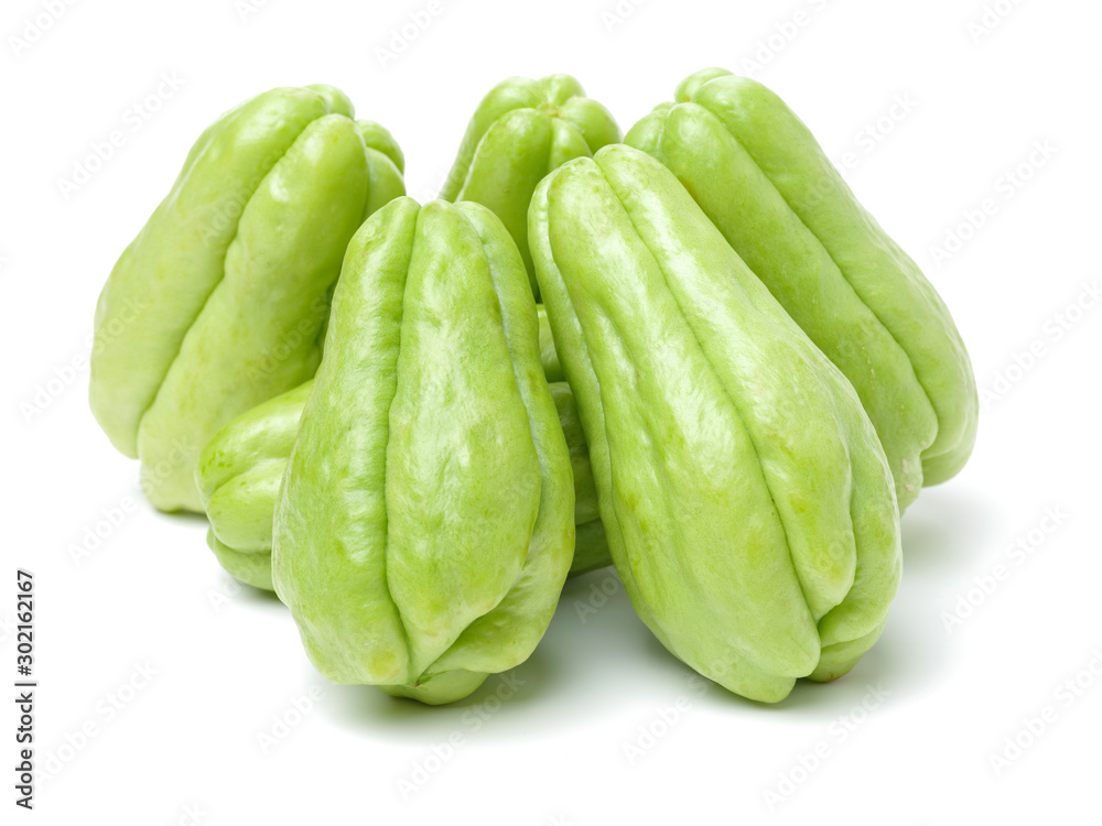 Chayote on a white background Chayote on a white background