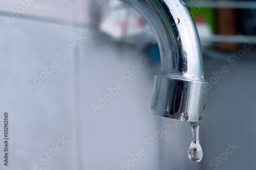 Dripping Old Silver Faucet  Tap. Bath or Kitchen Faucet Gasket Needs Repair.