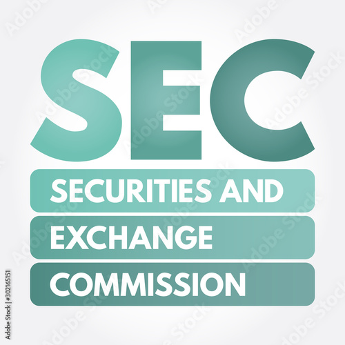 SEC - Securities and Exchange Commission acronym, business concept background