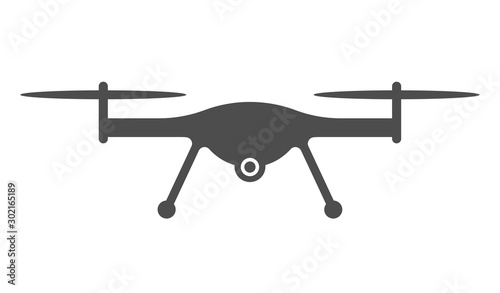 Drone vector icon isolated on white background. Quadrocopter flat icon for web, mobile apps and user interface design. Drone quadcopter stock vector illustration