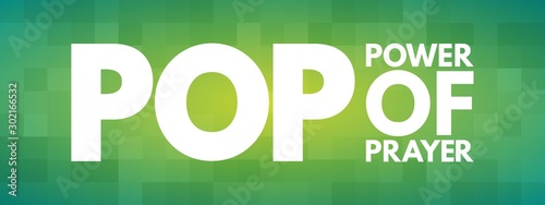 POP - Power Of Prayer acronym, concept background