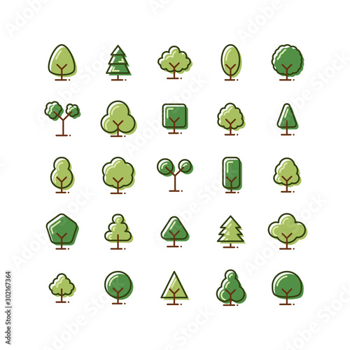 Tree filled outline icon se...